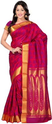 

Saara Self Design Fashion Art Silk Saree(Orange, Gold), Orange and golden