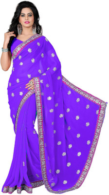 

Vishakha Fashion Embroidered Fashion Georgette Saree(Purple)