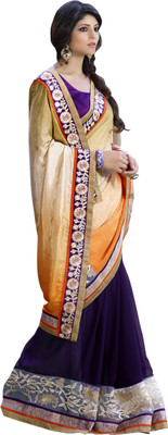 

Jiya Self Design, Embellished, Embroidered Fashion Georgette Saree(Purple, Multicolor, Multicolor;purple