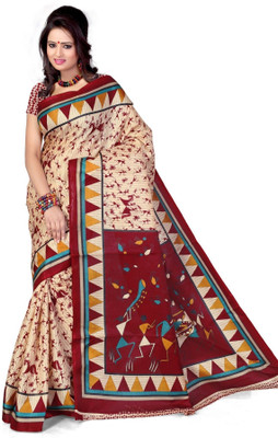 

Cenizas Printed Fashion Cotton Saree(Multicolor), Maroon