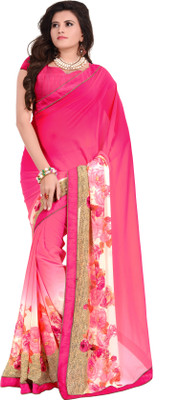 

Jiya Self Design, Printed Fashion Georgette Saree(Pink, Multicolor), Multicolor;pink