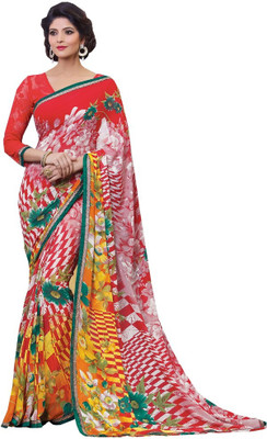 

Lovelylook Printed Fashion Georgette Saree(Multicolor), Red & white