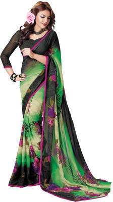 

Saara Printed Fashion Georgette Saree(Green, Black)