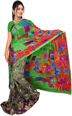 

Vardan Prints Floral Print Bollywood Georgette Saree(Green)