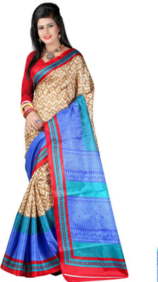 

Softdeal Printed Bhagalpuri Printed Silk Saree(Multicolor)