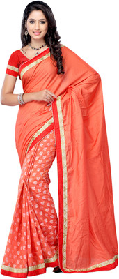 

Suvastram Self Design Fashion Art Silk Saree(Orange), Light orange;peach