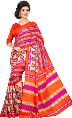 

JTInternational Printed Manipuri Silk Saree(Multicolor)