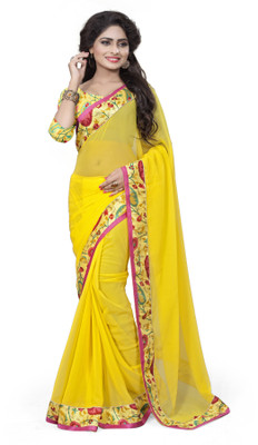 

SHREE OM VALLABH Self Design Banarasi Georgette Saree(Yellow)