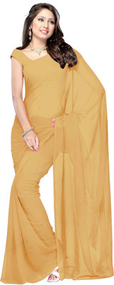 

Khushali Solid Fashion Georgette Saree(Beige)