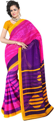 

MannMohh Printed Daily Wear Georgette Saree(Multicolor)