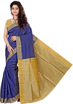 Vastrakala Self Design Fashion Cotton, Silk Saree(Blue)