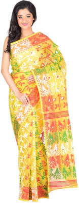 

RLBFashion Self Design Jamdani Handloom Cotton, Art Silk Saree(Mustard)