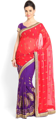 

Soch Embroidered Fashion Georgette Saree(Red)