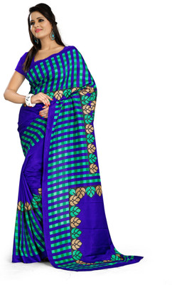 

AJS Paisley, Floral Print, Striped, Printed Fashion Art Silk Saree(Multicolor)