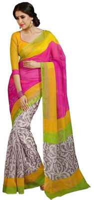 Aksh Fashion Embroidered Bollywood Georgette Saree(Pink), Multi