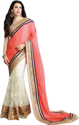 

Shoppingover Embroidered Fashion Handloom Net Saree(Pink)