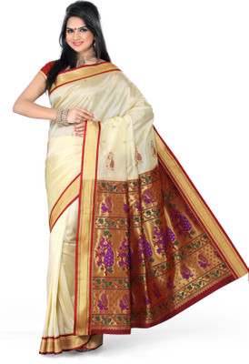 Ishin Solid Fashion Art Silk Saree(Multicolor)