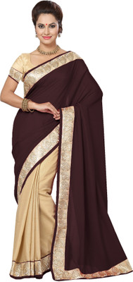 

Ishin Embellished Fashion Modal Saree(Beige), Beige;brown