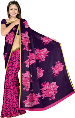 

Jiya Self Design, Printed Fashion Georgette Saree(Pink, Blue), Blue;pink