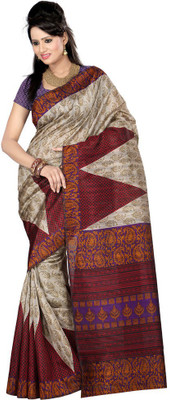 

Softdeal Printed Bhagalpuri Printed Silk Saree(Multicolor)