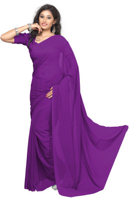 

Surupta Solid Fashion Georgette Saree(Purple), Majanta