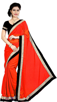 

Indian Wear Online Solid Fashion Chiffon Saree(Red)