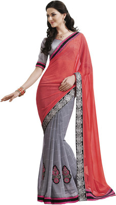 

Desi Butik Self Design Fashion Georgette Saree(Orange)