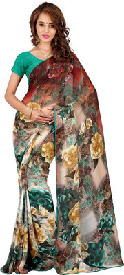 

Jiya Self Design, Printed Fashion Georgette Saree(Green, Multicolor)