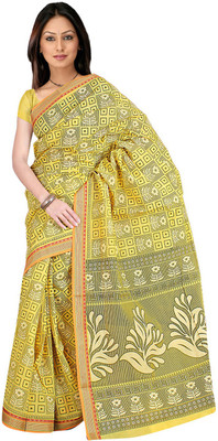

Desi Butik Embroidered Fashion Chanderi Saree(Yellow)