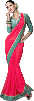 

Lovelylook Embroidered Fashion Georgette Saree(Pink)