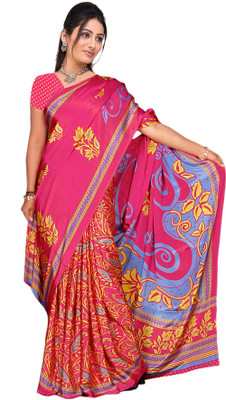

Khushali Printed Fashion Crepe Saree(Pink)