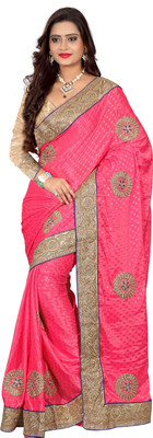 

Ishin Printed Fashion Georgette Saree(Pink)