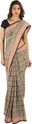 

Khatri Creations Printed Daily Wear Handloom Cotton Saree(Black)