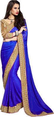 

Khushali Self Design, Embellished Fashion Satin, Chiffon Saree(Blue)