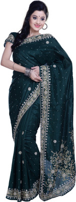 

Ambition Embellished Fashion Silk Saree(Dark Green)