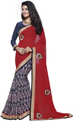 

Desi Butik Embroidered Fashion Georgette Saree(Multicolor)