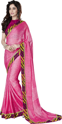 

Khoobee Self Design Fashion Chiffon Saree(Pink)