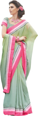 

Vishal Printed Fashion Chiffon Saree(Green, Pink), Pista green