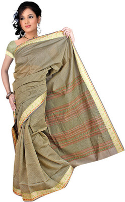 

Desi Butik Embroidered Fashion Chanderi Saree(Green)