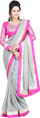 

Fashiondeal Self Design Fashion Chiffon Saree(Grey)