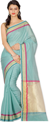 

Chandrakala Solid Banarasi Cotton Saree(Dark Blue), Turquoise