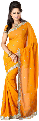 

Ansu Fashion Embroidered Fashion Georgette Saree(Yellow)
