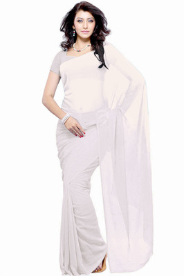 

Khushali Self Design Fashion Georgette Saree(White)