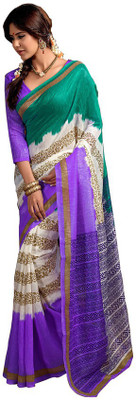 

Shree Vardhman Printed Bollywood Art Silk Saree(Multicolor), Lavender;off white