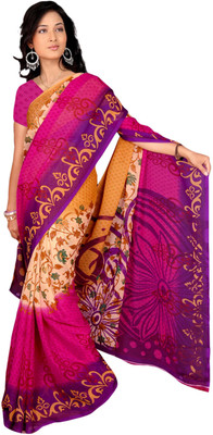 

Parisha Self Design, Printed Fashion Georgette Saree(Pink, Multicolor), Multicolor;pink