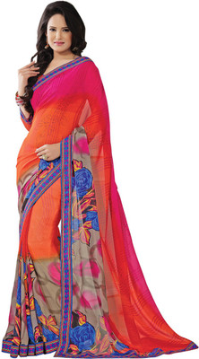 

Saara Printed Fashion Georgette Saree(Pink, Orange)