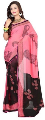 

Aksh Fashion Printed Daily Wear Georgette Saree(Pink)