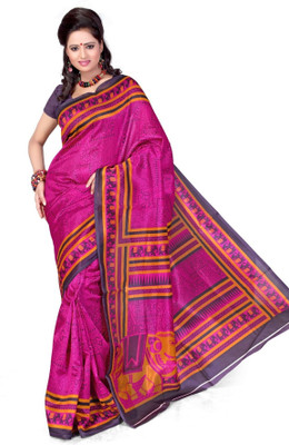 

Cenizas Printed Fashion Cotton Saree(Multicolor), Pink