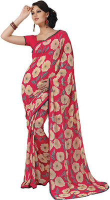 

Indian Wear Online Printed Fashion Pure Chiffon Saree(Multicolor), Multicolor526