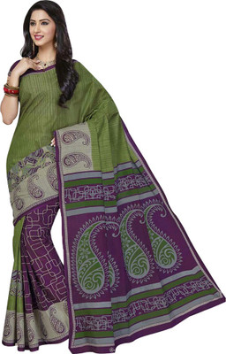 

Party Wear Dresses Printed Fashion Cotton Saree(Green)